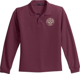 Port Authority Youth & Adult Long Sleeve Silk Touch Polo, Burgundy